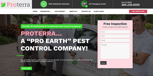 Pest control company website design