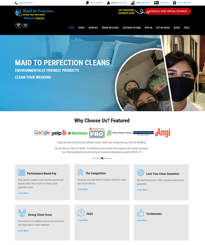 Cleaning Company Website Design